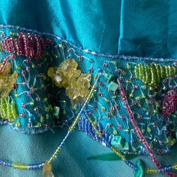 Vintage Y2K Silk Beaded Maxi Dress – Ibiza-Ready Glamour, Oceanic Elegance - Picture 13 of 14